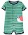 Romper Verde Listrado Caracol - 9m (6 a 9 meses) - Carter's - Imagem 1