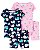 Kit Pijama 4 Peças Caracol Rosa Azul M - 3T (3 a 4 anos) - Carter's - Imagem 1