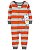 Pijama sem pezinho Robo listrado Laranja - 12m (9 a 12 meses) - Carter's - Imagem 1