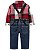 Jardineira Jeans Body Xadrez - RN - Carter's - Imagem 2