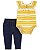 Conjunto 2 peças Body Amarelo Listrado - 12m (9 a 12 meses) - Carter's - Imagem 1