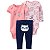 Conjunto 3 Peças Panda Rosa - 6m (3 a 6 meses) - Carter's - Imagem 1