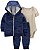 Conjunto 3 Peças Moletom Azul Marinho/Bege - 12m (9 a 12 meses) - Carter's - Imagem 1