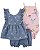 Conjunto 3 Peças Jeans Borboleta - 3m (1 a 3 meses) - Carter's - Imagem 1