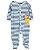 Pijama com pezinho Leão Azul Clarinho - 6m (3 a 6 meses) - Carter's - Imagem 1