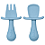 Kit Talheres Silicone Baby Azul - Buba - Imagem 1