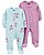 Kit 2 Pijamas Tartaruga Roxo/Azul - RN - Carter's - Imagem 1
