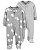 Kit 2 Pijamas Ovelhinha Cinza - 3m (1 a 3 meses) - Carter's - Imagem 1