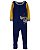 Pijama com pezinho Azul M/Mostarda - 12m (9 a 12 meses) - Carter's - Imagem 1