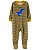Pijama com pezinho Dino Listrado Mostarda/Cinza - 12m (9 a 12 meses) - Carter's - Imagem 1