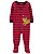 Pijama com pezinho Gato Listrado Vermelho - 18m (12 a 18 meses) - Carter's - Imagem 1