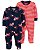 Kit 2 pijamas com pezinho Tigre vermelho - 6m (3 a 6 meses) - Carter's - Imagem 1