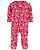 Pijama com pezinho Pink Florzinha Azul - 6m (3 a 6 meses) - Carter's - Imagem 1