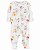 Pijama com pezinho Branco Flores - 6m (3 a 6 meses) - Carter's - Imagem 1