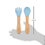 Kit Talheres Silicone e Bambu Azul - Buba - Imagem 2