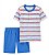 Conjunto 2 peças Bermuda Azul Listrado Laranja - 6m (3 a 6 meses) - Carter's - Imagem 1