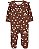 Pijama com pezinho Marrom Flores - 6m (3 a 6 meses) - Carter's - Imagem 1