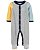 Pijama com pezinho Colorblock Amarelo/Azul - 6m (3 a 6 meses) - Carter's - Imagem 1