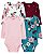 Kit Body 4 peças Flores Verde/Rosa - 6m (3 a 6 meses) - Carter's - Imagem 1