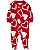 Pijama com pezinho Vermelho Coração Branco - 9m (6 a 9 meses) - Carter's - Imagem 1