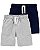 Kit 2 Bermudas Moletom Cinza/Azul - 18m (12 a 18 meses) - Carter's - Imagem 1