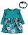 Vestido Verde + Faixa Flores - 9m (6 a 9 meses) - Carter's - Imagem 1