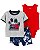 Conjunto 3 peças Tropical Azul/Vermelho - 3m (1 a 3 meses) - Carter's - Imagem 1
