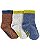 Kit 3 Meias Marrom/Cinza/Azul - 0 a 3 Meses - Carter's - Imagem 1