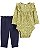 Conjunto 2 peças Body Manga Longa Floral - 12m (9 a 12 meses) - Carter's - Imagem 1