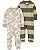 Kit 2 pijamas com pezinho Dino Verde/Bege - 3m (1 a 3 meses) - Carter's - Imagem 1