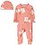 Pijama com pezinho Transpassado Rosa + Touca - 9m (6 a 9 meses) - Carter's - Imagem 1