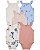 Kit Body 5 peças Alcinha Flores Rosa/Azul - 3m (1 a 3 meses) - Carter's - Imagem 1