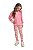 Conjunto Blusa e Calça em Cotton Flores Rosa - Tam 4 - Quimby - Imagem 1