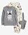 Kit Pijama 4 peças Coelho Cinza - 18m (12 a 18 meses) - Carter's - Imagem 1