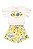 Conjunto Short Floral Amarelo - Tam 4 - Quimby - Imagem 1