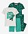 Kit Pijama 4 peças Verde Lagarto - 2T (2 a 3 anos) - Carter's - Imagem 1