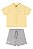 Conj. Camisa Amarela e Bermuda Cinza G - Quimby - Imagem 1