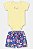 Conj. Body e Short Flores Amarelo/Azul GG - Up Baby - Imagem 1