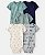 Kit 5 Bodys Trem Verde/Azul - 3m (1 a 3 meses) - Carter's - Imagem 1