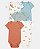 Kit 5 Bodys Dino Listrado Marrom - 9m (6 a 9 meses) - Carter's - Imagem 1