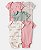 Kit 5 Bodys Trem Rosa - 6m (3 a 6 meses) - Carter's - Imagem 1