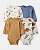 Kit 4 Bodys Dino Mostarda - 9m (6 a 9 meses) - Carter's - Imagem 1