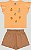 Conjunto Short Laranja Pessego Tam 2 - Up Baby - Imagem 1