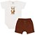 Conjunto Body Short Marrom Vintage Boy Tam G - Mini & Co - Imagem 4