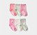 Kit 6 Meias Sorvete Rosa/Cinza - 0 a 3 meses - Carter's - Imagem 1