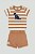 Conjunto Bermuda Listrado Marrom - Tam 3 - Quimby - Imagem 1