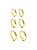 Kit de Brincos Argolinha Com Micro Zircônia Folheadas a Ouro 18k - Imagem 1