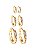 Kit de Brincos Argolinhas com Zircônia Coloridas Folheada a Ouro 18k - Imagem 1