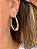 Brinco Argola Lisa Oval Folheada a Ouro 18K - Imagem 2