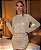 Vestido Curto Manga Longa Paetês Dourado - Imagem 1